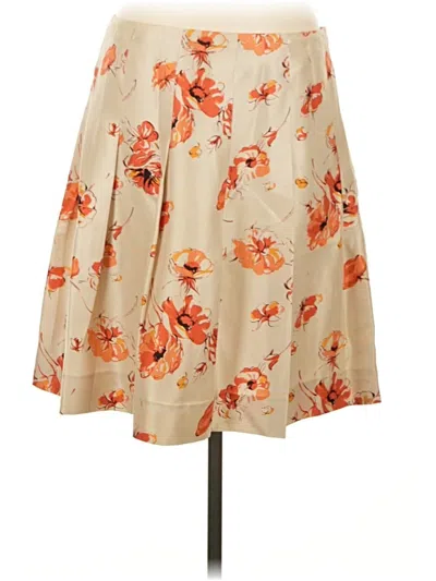 Pre-owned Banana Republic Factory Store Silk Skirt In Tan