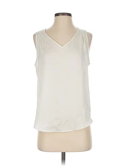 Pre-owned Banana Republic Factory Store Sleeveless Blouse In White