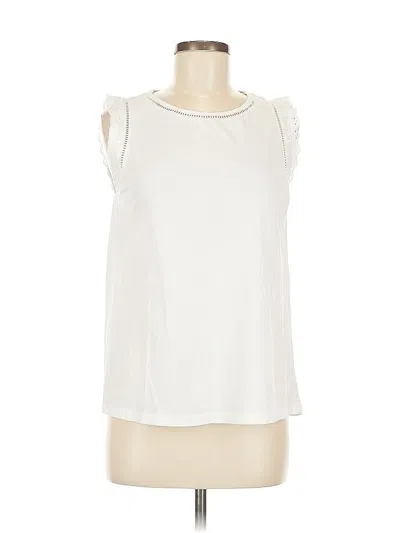 Pre-owned Banana Republic Factory Store Sleeveless Blouse In White