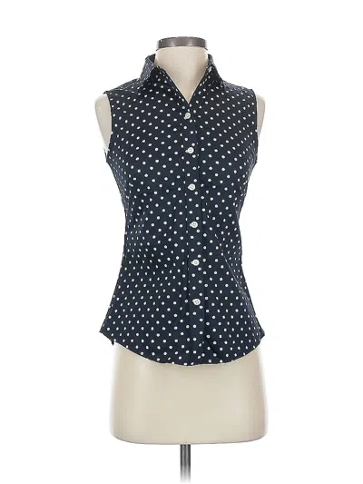 Pre-owned Banana Republic Factory Store Sleeveless Button Down Shirt In Blue