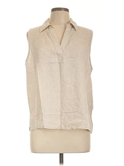 Pre-owned Banana Republic Factory Store Sleeveless Button Down Shirt In Tan