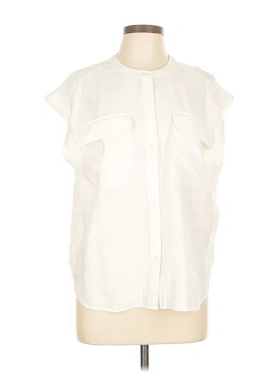 Pre-owned Banana Republic Factory Store Sleeveless Button Down Shirt In White