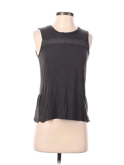 Pre-owned Banana Republic Factory Store Sleeveless Top Gray Solid Pattern Keyhole Neckline Tops