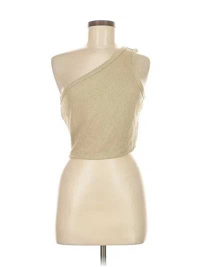 Pre-owned Banana Republic Factory Store Tank Top Tan One Shoulder Neckline Tops In Brown