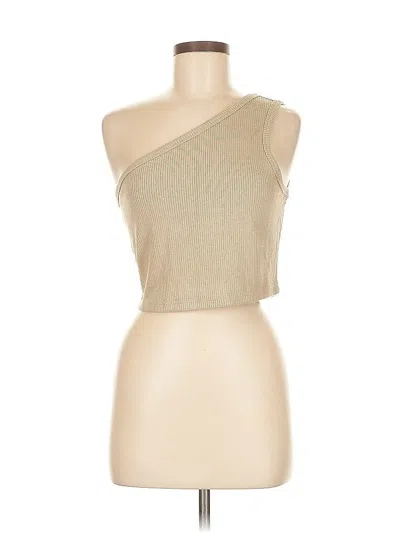 Pre-owned Banana Republic Factory Store Tank Top Tan One Shoulder Neckline Tops In Brown