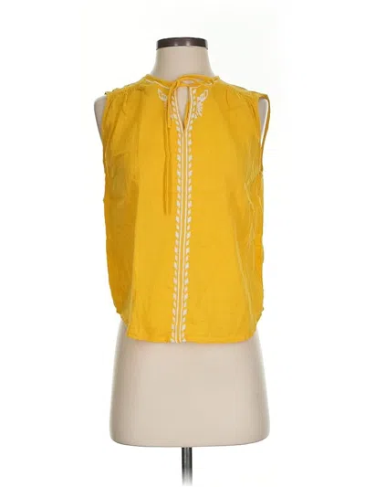 Pre-owned Banana Republic Factory Store Tank Top Yellow Tie Neck Tops