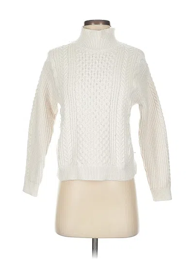 Pre-owned Banana Republic Factory Store Turtleneck Sweater In White