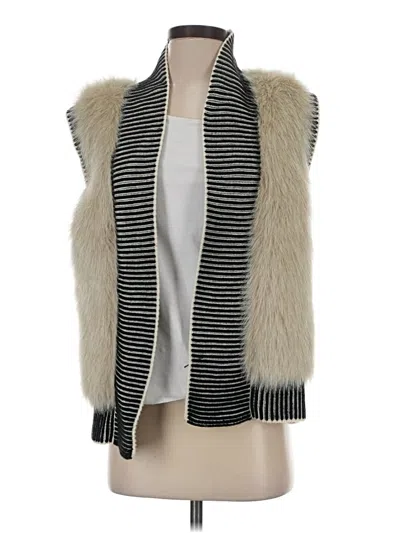 Pre-owned Banana Republic Faux Fur Vest In White