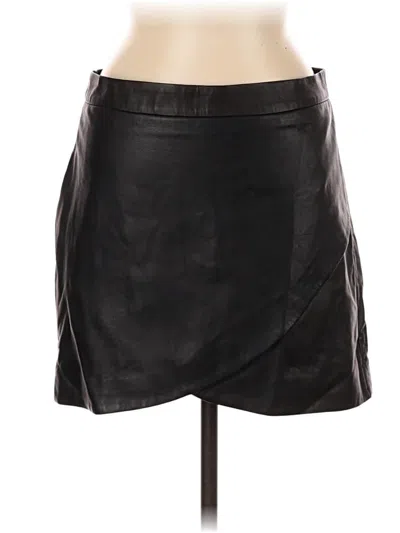 Pre-owned Banana Republic Faux Leather Skirt In Black