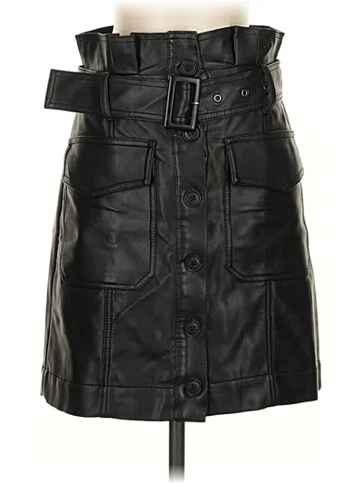 Pre-owned Banana Republic Faux Leather Skirt In Black