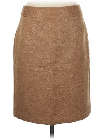 Pre-owned Banana Republic Faux Leather Skirt In Tan