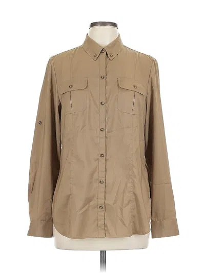 Pre-owned Banana Republic Heritage Collection Long Sleeve Blouse In Brown