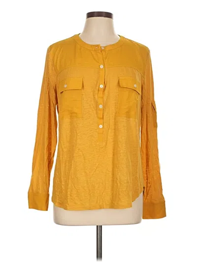 Pre-owned Banana Republic Heritage Collection Long Sleeve Blouse In Yellow