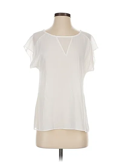 Pre-owned Banana Republic Heritage Collection Short Sleeve Blouse In White