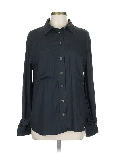 Pre-owned Banana Republic Long Sleeve Blouse In Black
