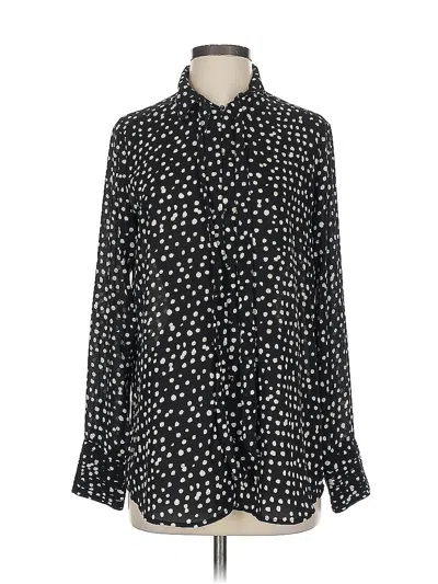 Pre-owned Banana Republic Long Sleeve Blouse In Black