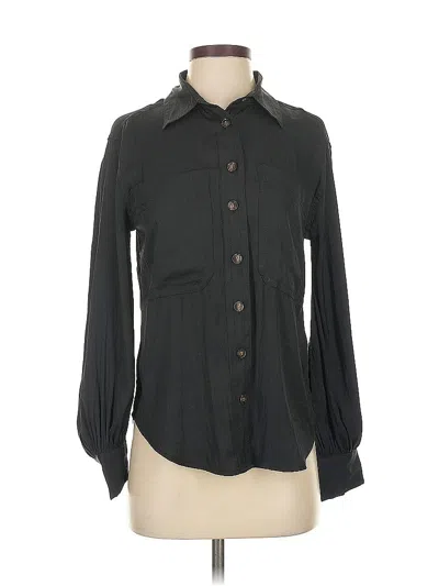 Pre-owned Banana Republic Long Sleeve Blouse In Black