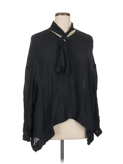 Pre-owned Banana Republic Long Sleeve Blouse In Black