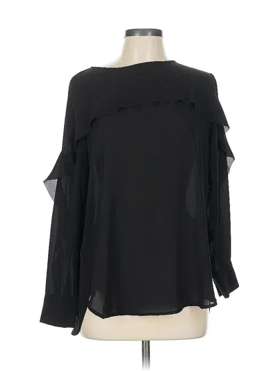 Pre-owned Banana Republic Long Sleeve Blouse In Black