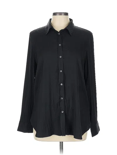 Pre-owned Banana Republic Long Sleeve Blouse In Black