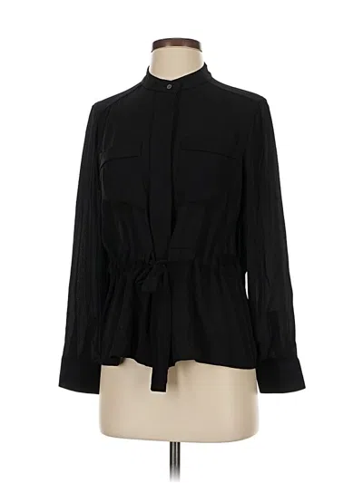 Pre-owned Banana Republic Long Sleeve Blouse In Black