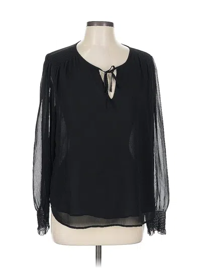 Pre-owned Banana Republic Long Sleeve Blouse In Black