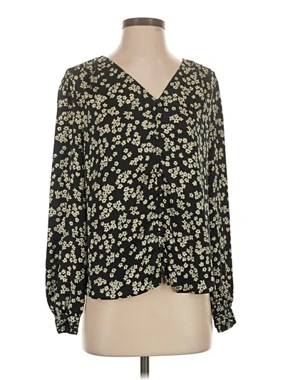 Pre-owned Banana Republic Long Sleeve Blouse In Black