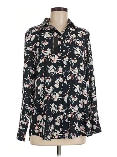Banana Republic Long Sleeve Blouse In Black