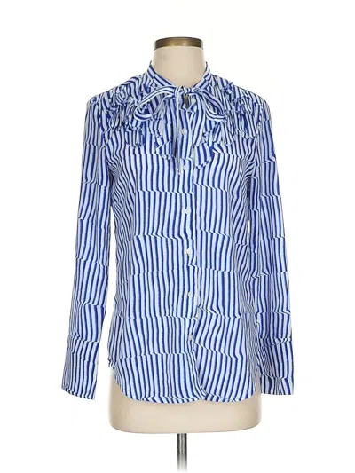 Pre-owned Banana Republic Long Sleeve Blouse In Blue