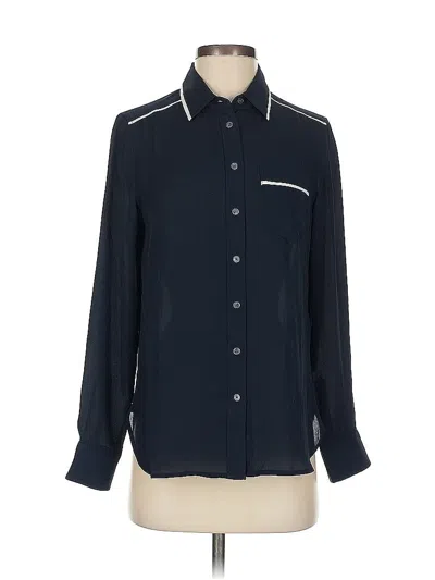 Pre-owned Banana Republic Long Sleeve Blouse In Blue