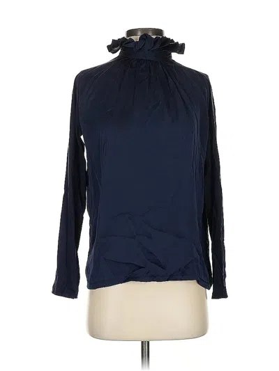 Pre-owned Banana Republic Long Sleeve Blouse In Blue