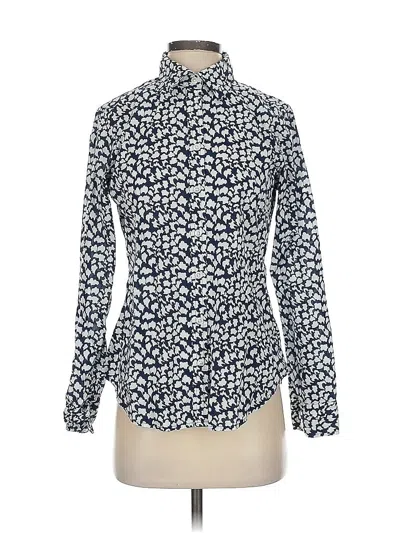 Pre-owned Banana Republic Long Sleeve Blouse In Blue