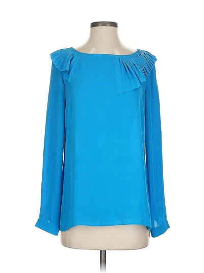 Pre-owned Banana Republic Long Sleeve Blouse In Blue