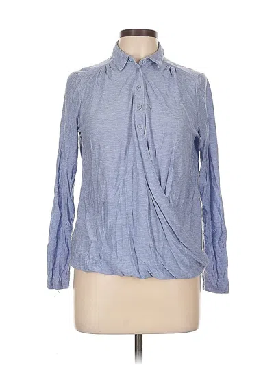 Pre-owned Banana Republic Long Sleeve Blouse In Blue