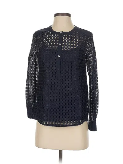 Pre-owned Banana Republic Long Sleeve Blouse In Blue