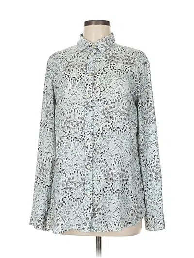 Pre-owned Banana Republic Long Sleeve Blouse In Blue
