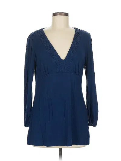 Pre-owned Banana Republic Long Sleeve Blouse In Blue