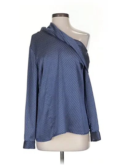 Pre-owned Banana Republic Long Sleeve Blouse In Blue