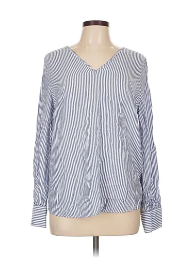 Pre-owned Banana Republic Long Sleeve Blouse In Blue