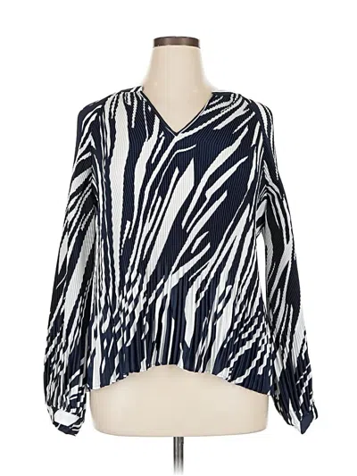 Pre-owned Banana Republic Long Sleeve Blouse In Blue