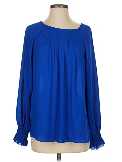 Pre-owned Banana Republic Long Sleeve Blouse In Blue