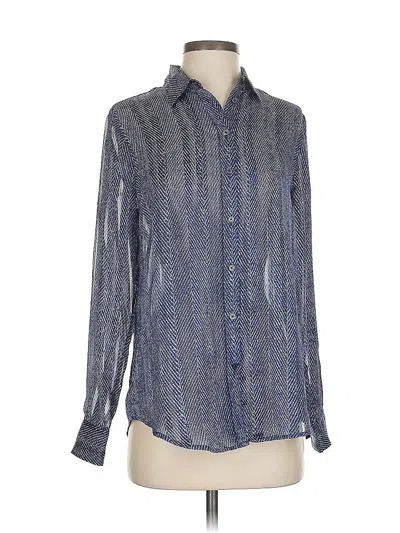 Pre-owned Banana Republic Long Sleeve Blouse In Blue