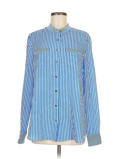 Pre-owned Banana Republic Long Sleeve Blouse In Blue