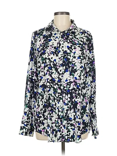 Pre-owned Banana Republic Long Sleeve Blouse In Blue