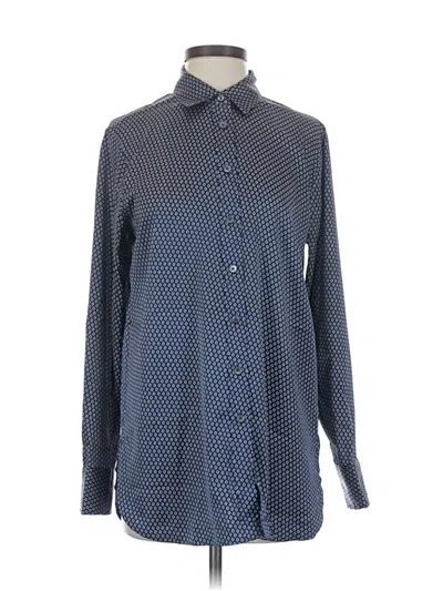Pre-owned Banana Republic Long Sleeve Blouse In Blue