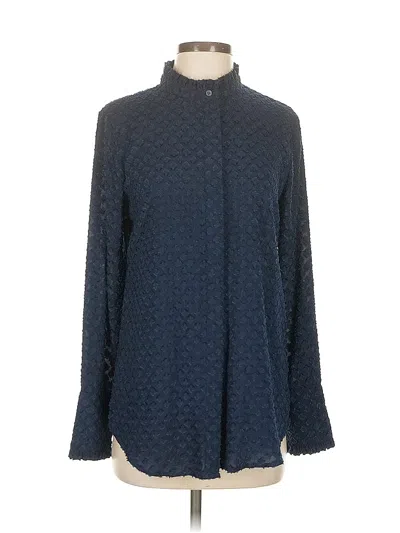 Pre-owned Banana Republic Long Sleeve Blouse In Blue