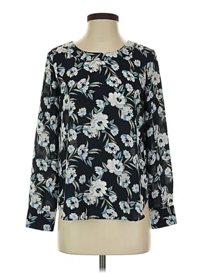 Pre-owned Banana Republic Long Sleeve Blouse In Blue