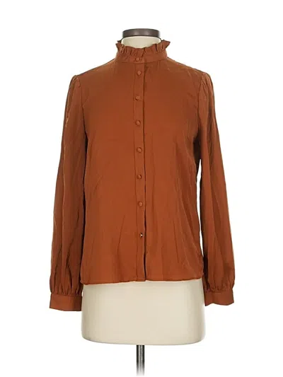 Pre-owned Banana Republic Long Sleeve Blouse In Brown