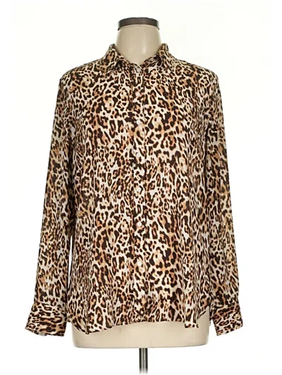 Pre-owned Banana Republic Long Sleeve Blouse In Brown