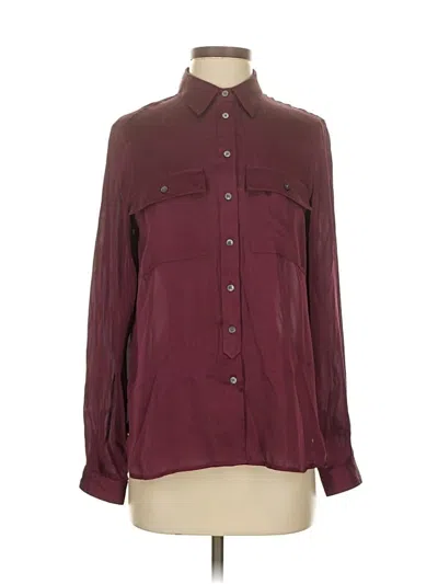Pre-owned Banana Republic Long Sleeve Blouse In Burgundy
